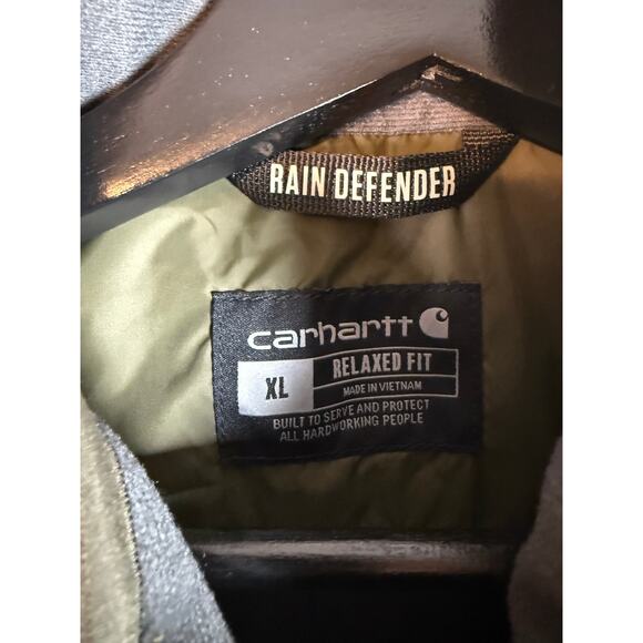 Carhartt Mens Rain Defender Army Green Nylon Relaxed Fit Puffer Vest - XL - Picture 4 of 8